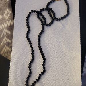 Elegant Black Beaded Necklace